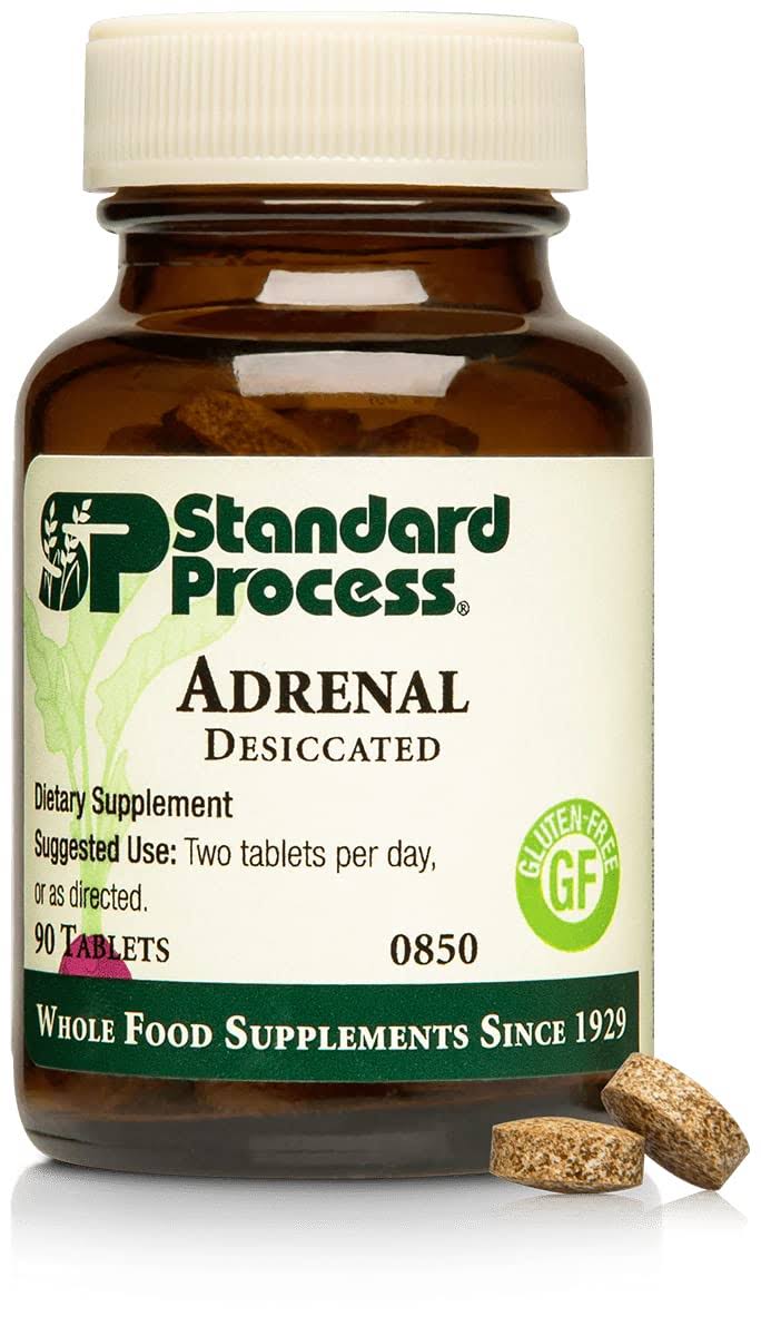 Standard Process- Adrenal Desiccated / Adrenal Support for Energy Production, Immune System Function and Adrenal Health, Gluten Free, 90 Tablets