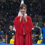 Singer Carly Paoli reveals full Italy kit for Azzurri national anthem after performing 'God Save The King'...