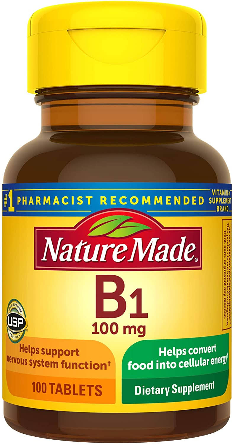 Nature Made Vitamin B1 Dietary Supplement Tablets - 100mg, 100ct