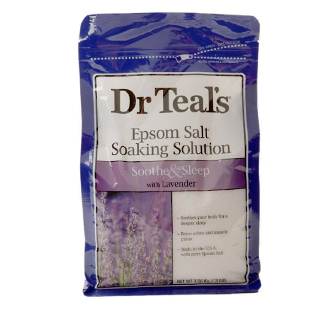 Dr Teal's Pure Epsom Salt Soaking Solution - Soothe and Sleep with Lavender, 3lb