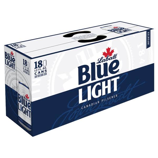 Labatt Blue Light Canadian Pilsener Beer - 12oz, 18 Count