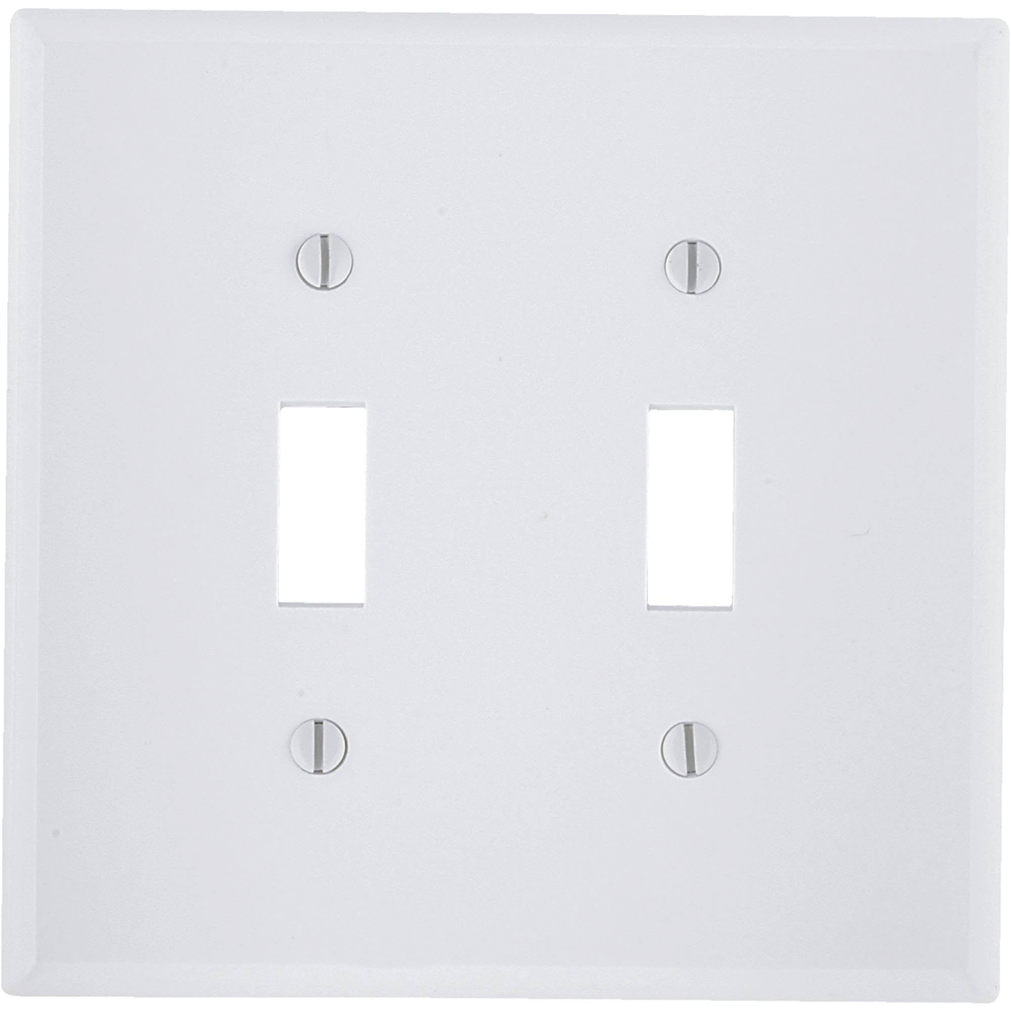 Leviton 2-Gang Toggle Switch Standard Thermostat Wall Plate - White