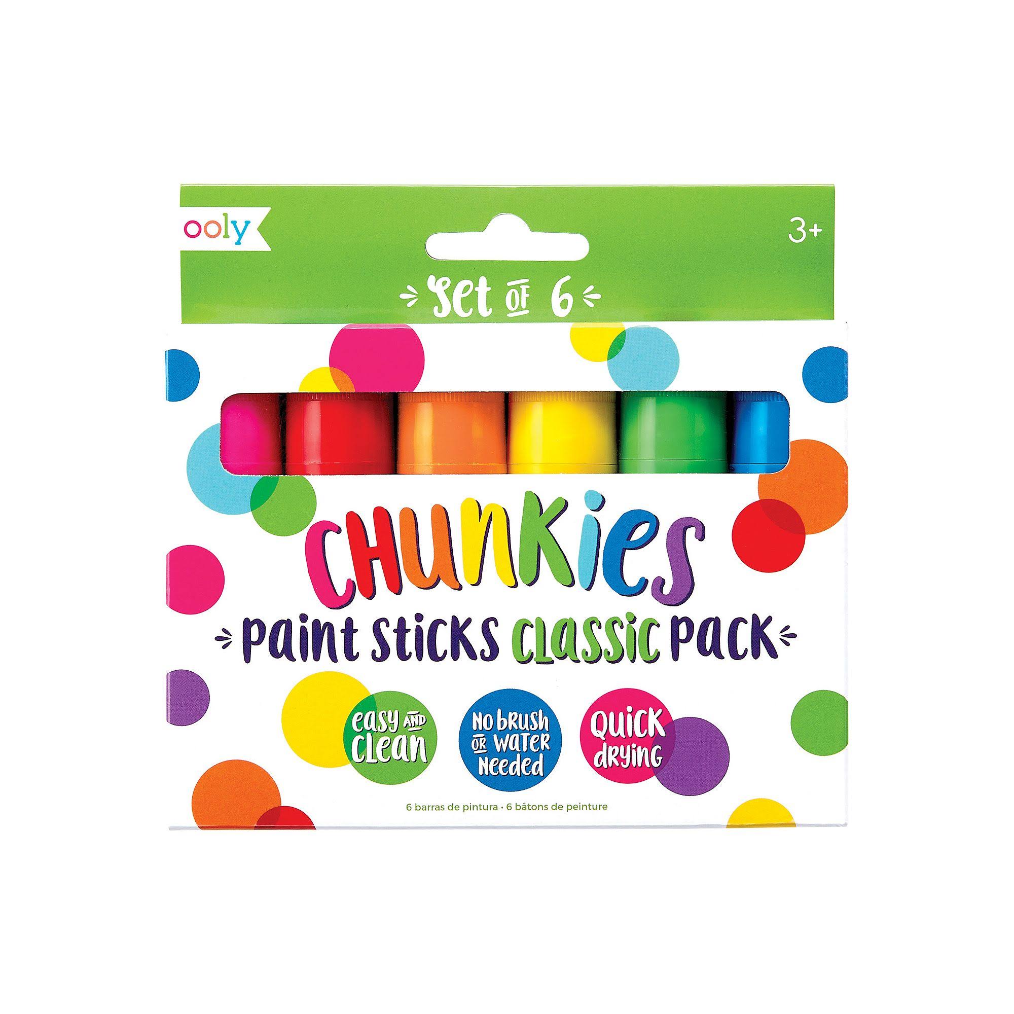 OOLY, Chunkies Paint Sticks, Classic 6 Pack - Set of 6