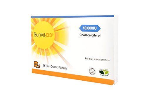 SunVit D3 Vitamin D Colecalciferol Supplement Film Coated Tablets - 10000IU, 28ct