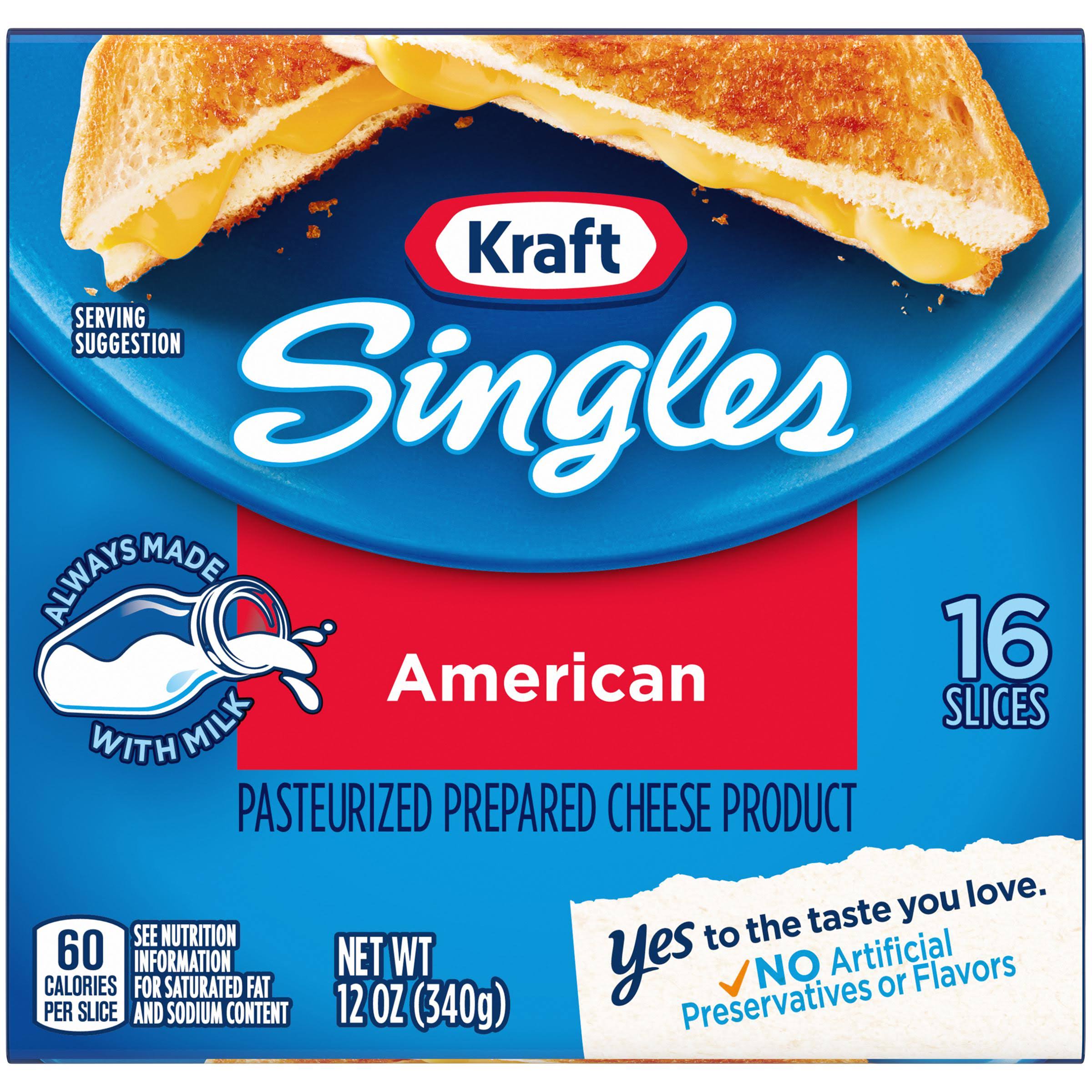 Kraft Singles American Sliced Cheese - 340g, 16 Slices