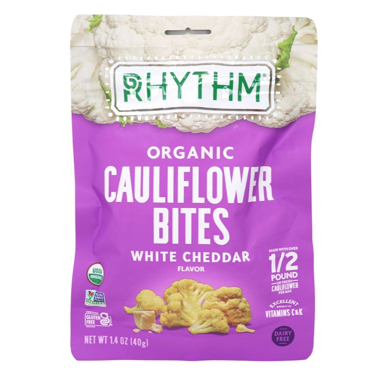 Rhythm Superfoods, Organic Cauliflower Bites, White Cheddar, 1.4 oz (40 g)