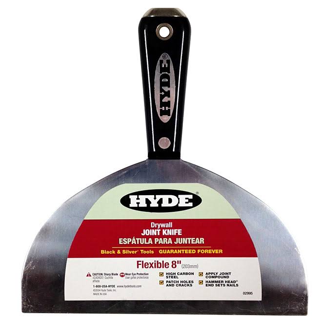 Hyde Tools 02995 Hammer Head Flex Joint Knife - Black, Silver, 8"