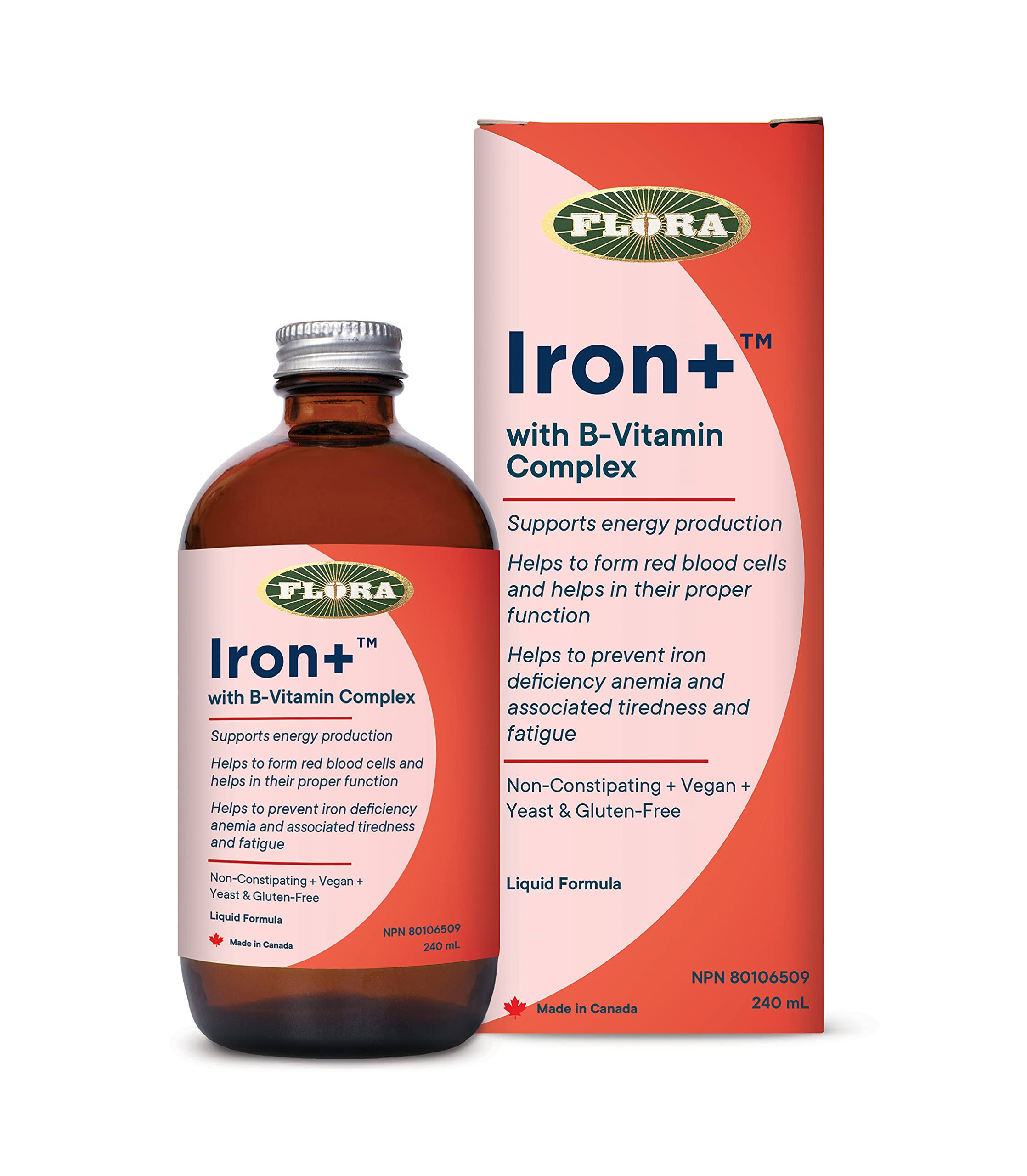 Flora Iron+ Liquid with B-Vitamin Complex - 240 ml