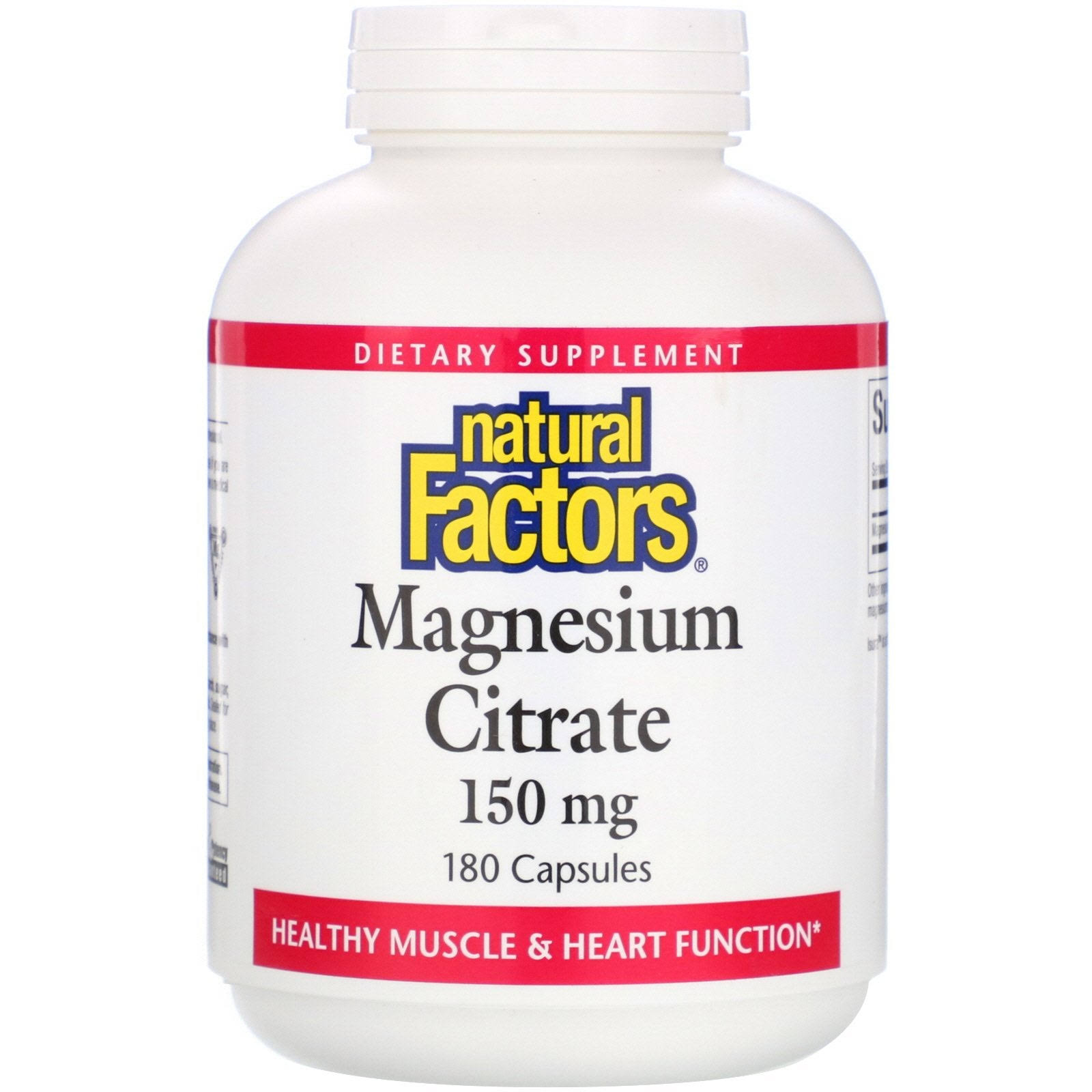 Natural Factors Magnesium Citrate - 150mg, 180 Capsules