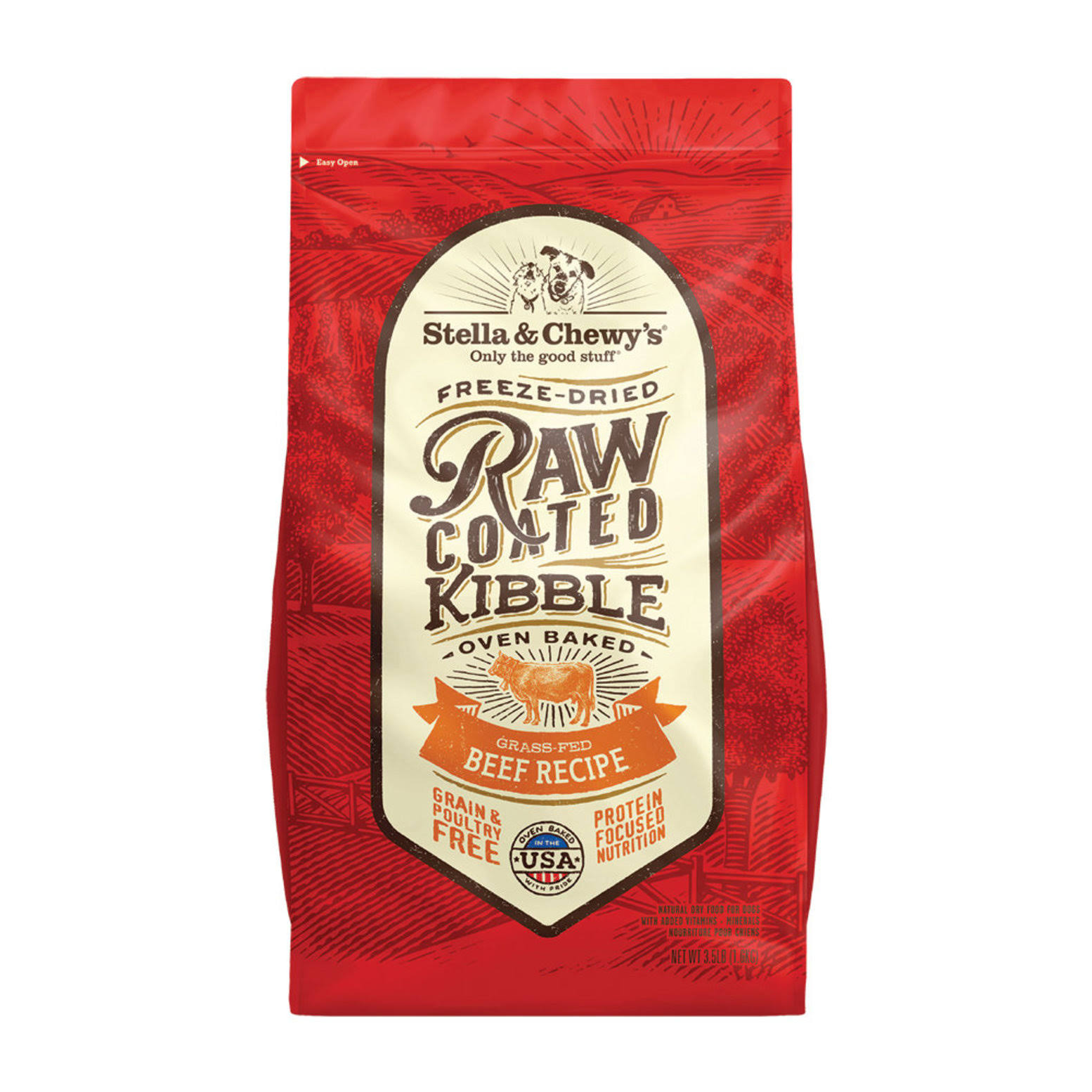 STELLA & CHEWY'S GRASS-FED BEEF RAW COATED KIBBLE DRY DOG FOOD 10 LB