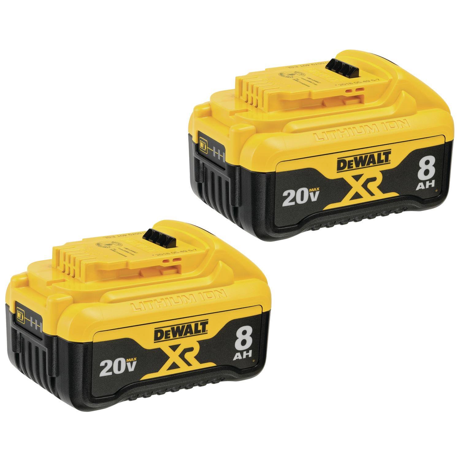 DeWalt 20 V Max* Xr Batteries, 8.0 Ah, 2 Pack (Dcb208 2)