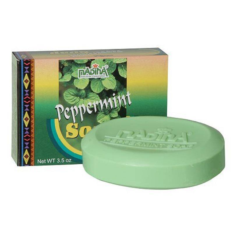 Madina Natural Peppermint with Aloe Vera Soap - 3.5oz, Pack of 3