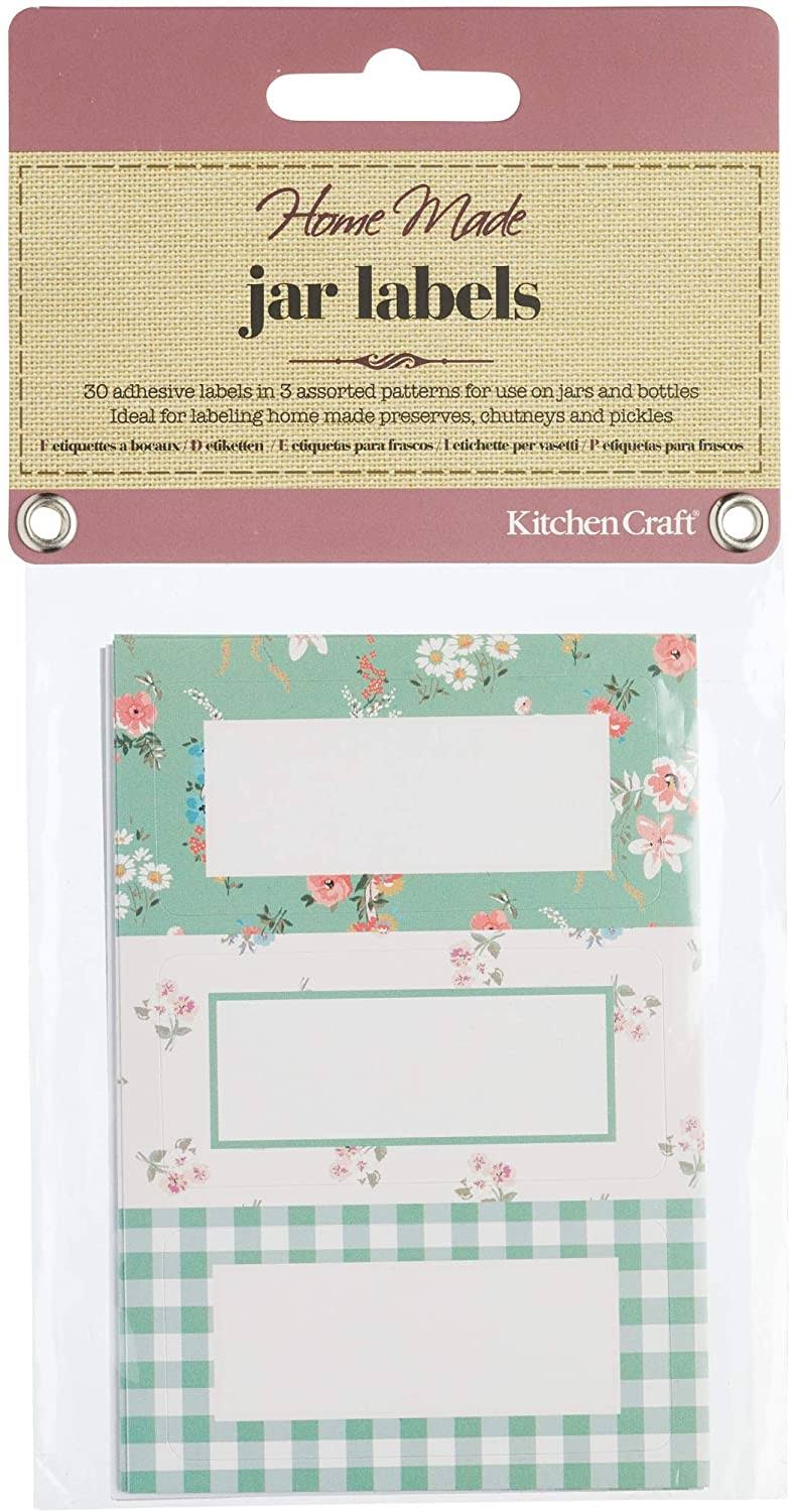 KitchenCraft Home Made Sticky Labels for Jars, Assorted Designs, Paper, Green