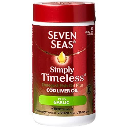 Seven Seas One A Day Pure Cod Liver Oil Supplement - Plus Garlic, 90 Capsules