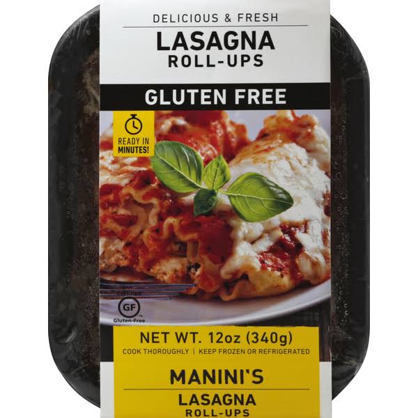 Maninis Heat & Serve Lasagna, Gluten Free, Roll-Ups - 12 oz