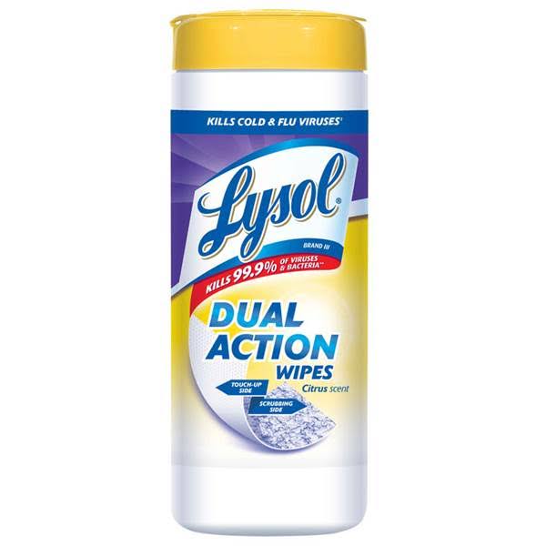 Lysol Dual Action Disinfecting Wipes - Citrus Scent, 35 ct