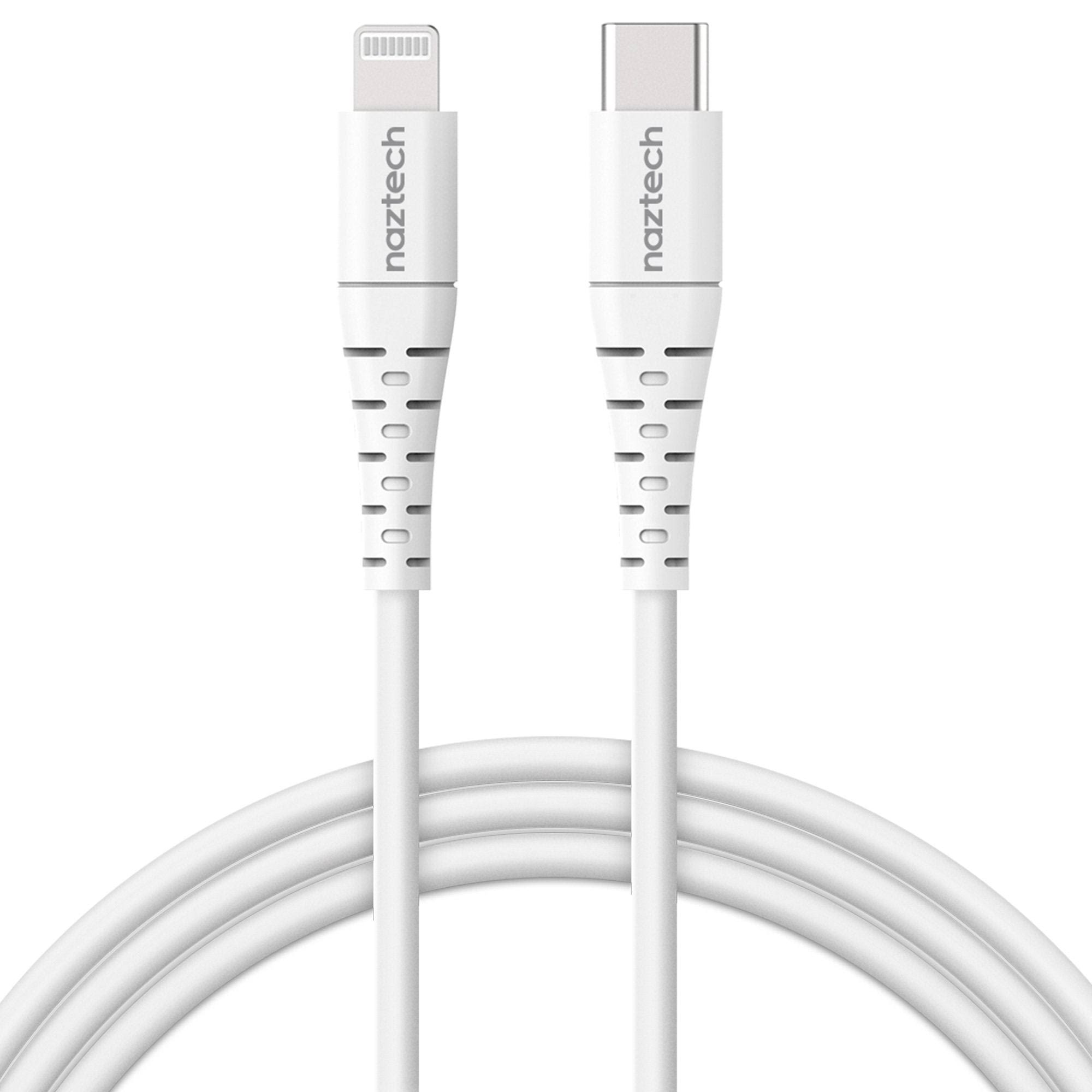 Naztech 14295 6 ft. Fast Charge MFI Lightning to USB-C Cable, White