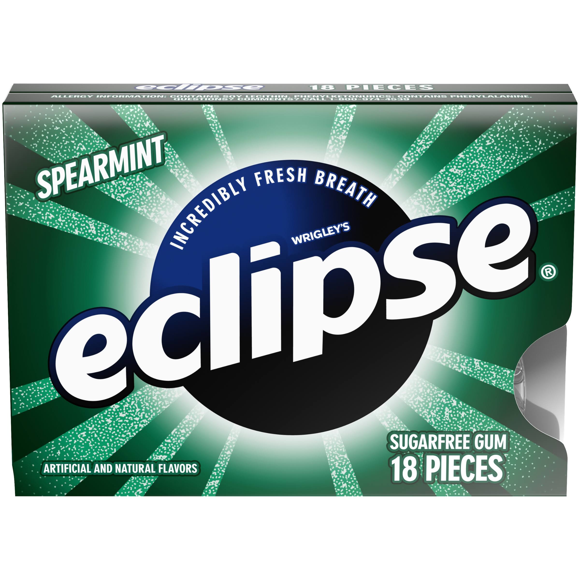 Eclipse Gum - Sugarfree, Spearmint, 18 Pieces