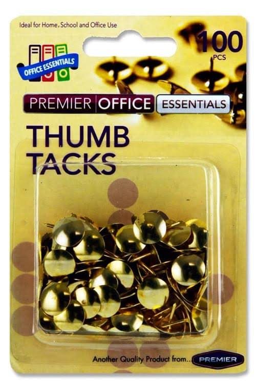 Premier Depot Drawing Pins Solid Head - 100 Pack