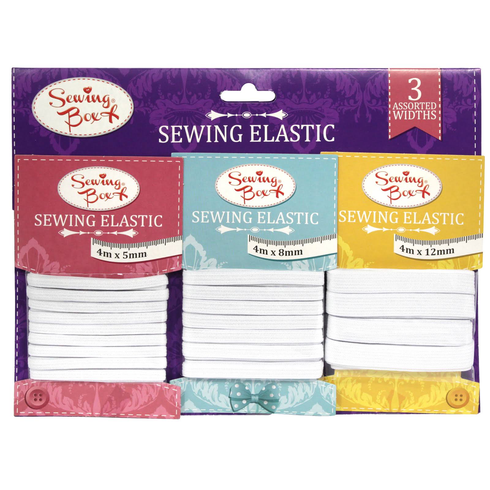 Sewing Box Sewing 3 Assorted Elastic