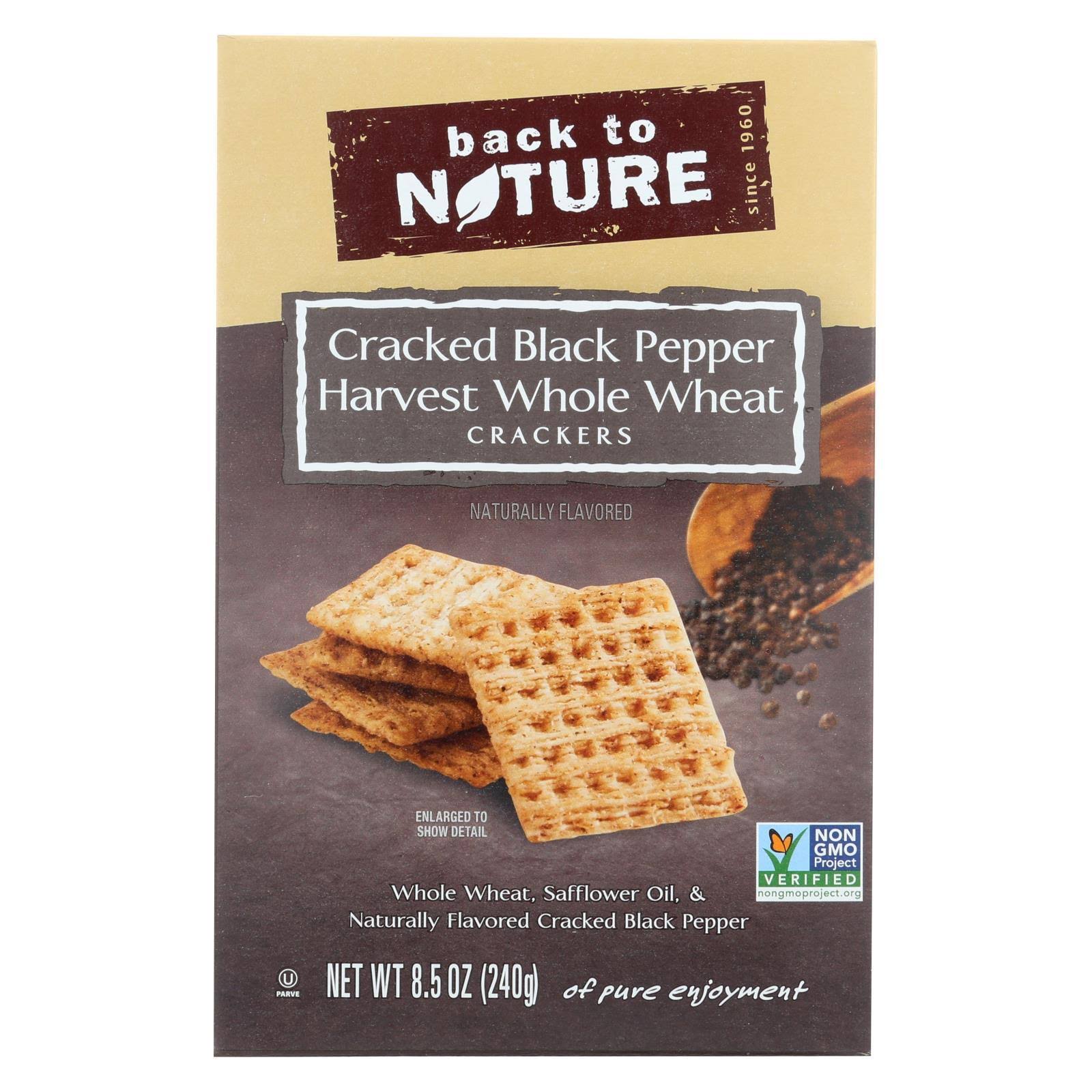 Back To Nature 2036309 8.5 oz Whole Wheat Black Pepper Crackers - Case of 12