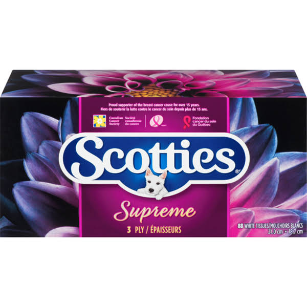 Scotties Supreme 3 Ply Facial Tissue - 88 Sheets
