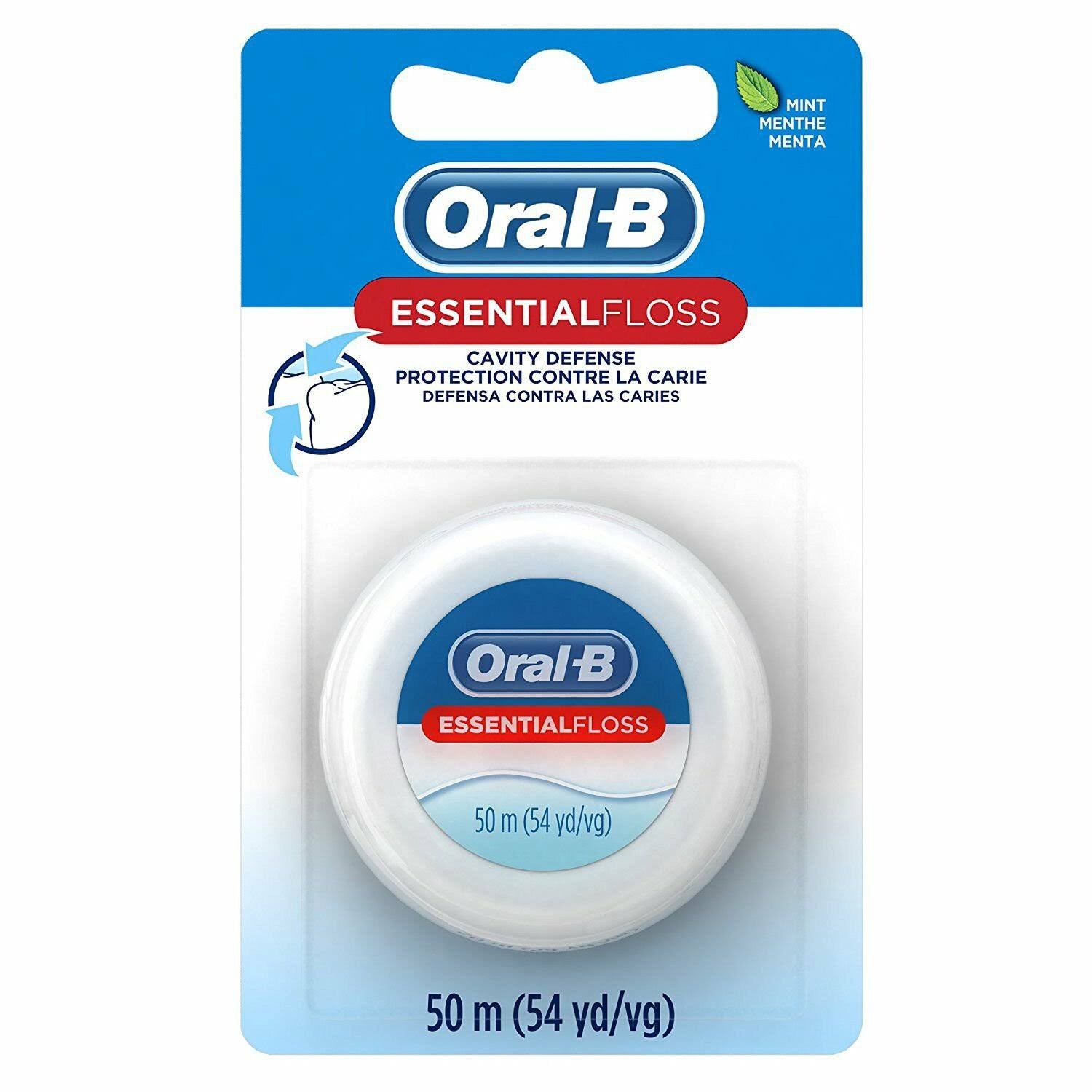 Oral B Essential Waxed Dental Floss - Mint Flavor, 50m