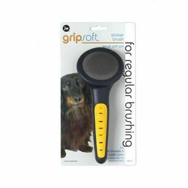 JW Pet Company GripSoft Slicker Soft Pin Dog Brush - Small