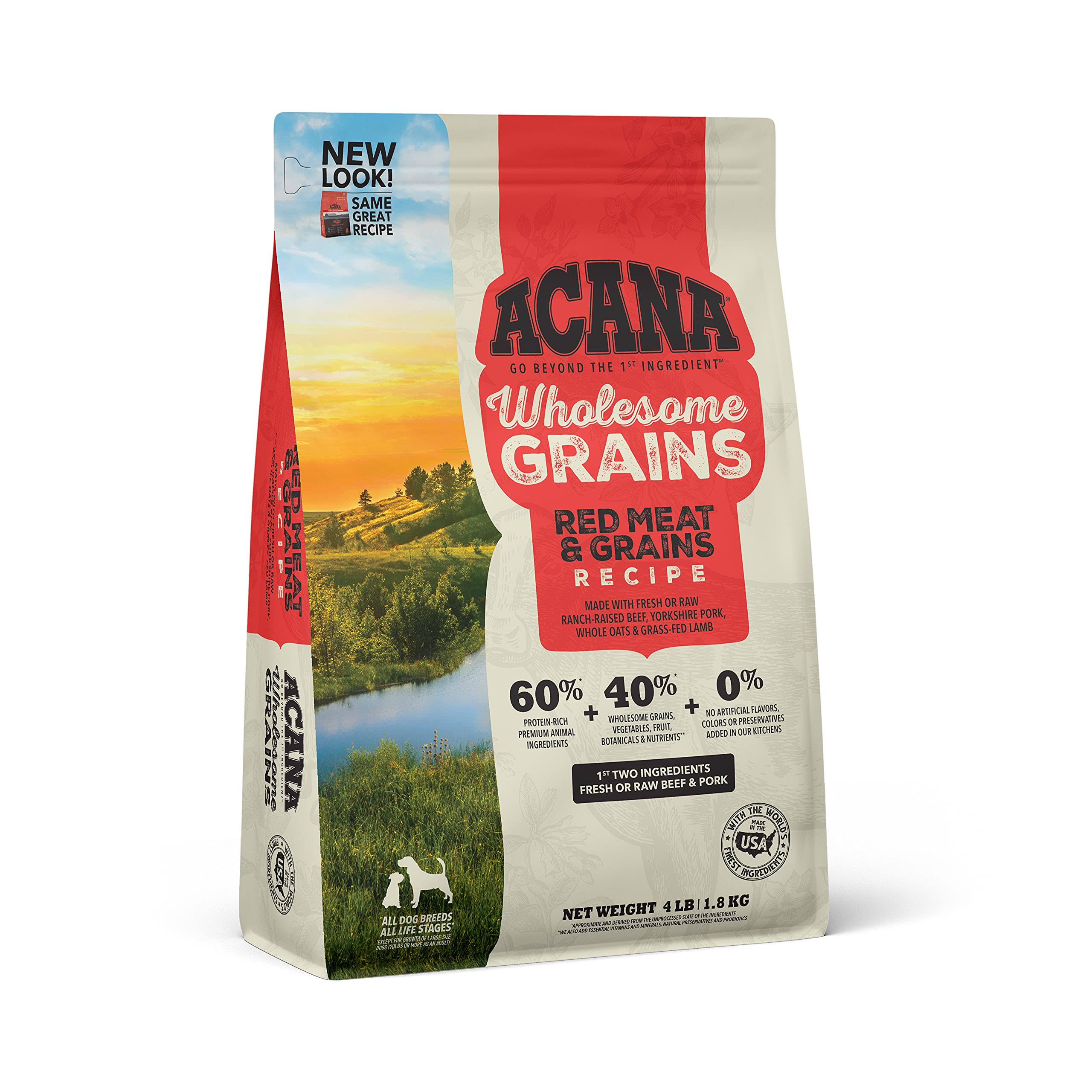 Acana Wholesome Grains Red Meat Recipe Dry Dog Food - 4 lb. Bag