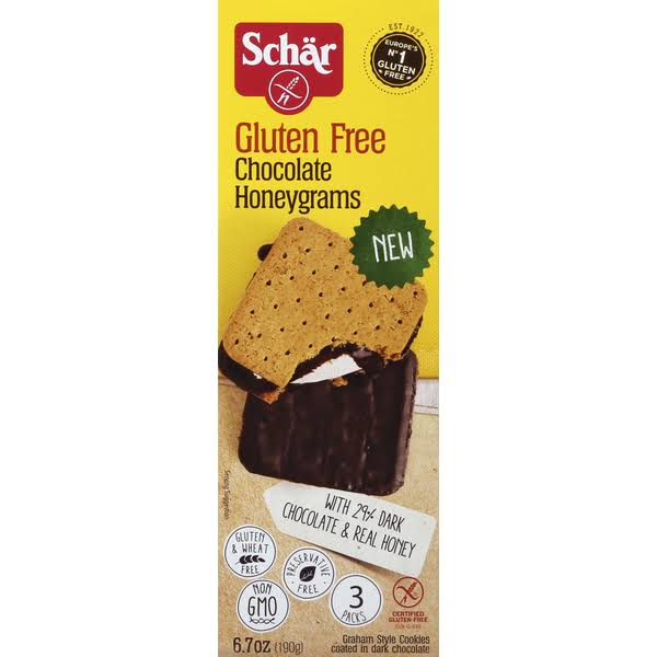 Schar Honeygrams, Gluten-Free, Chocolate - 3 packs, 6.7 oz