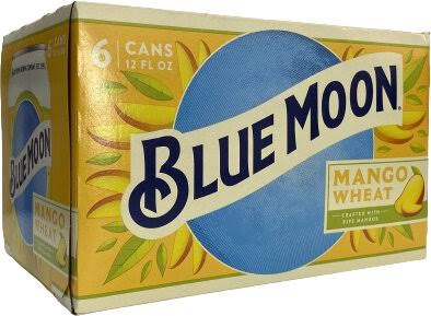 Blue Moon Beer, Wheat Ale, Mango Wheat - 6 pack, 12 fl oz cans