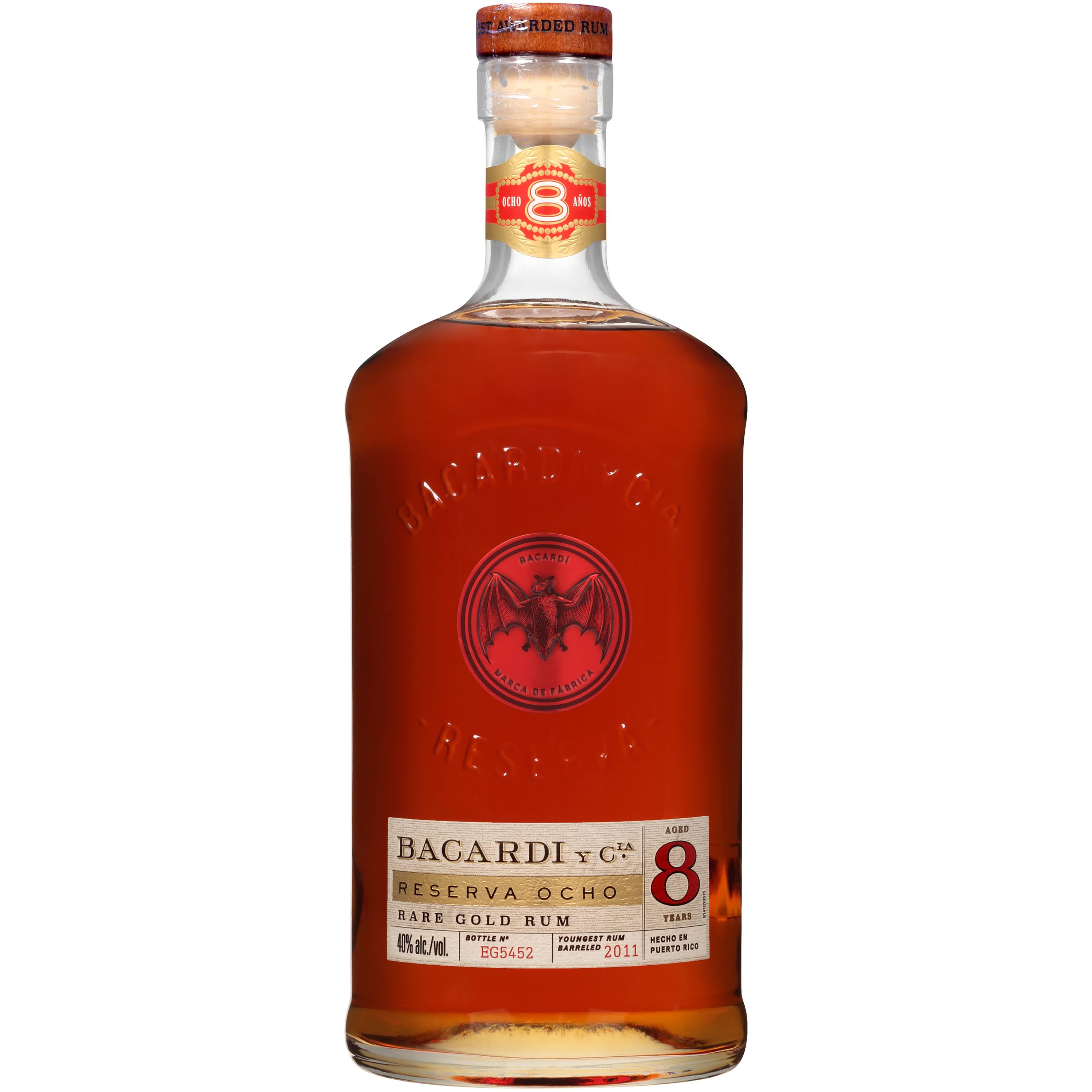 Bacardi 8 Años Reserva Ocho Rare Gold Rum 40% Vol. 1L