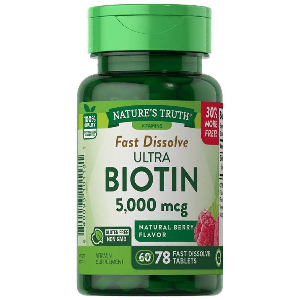 Nature's Truth Ultra Biotin Supplement - 5000mcg, 78ct