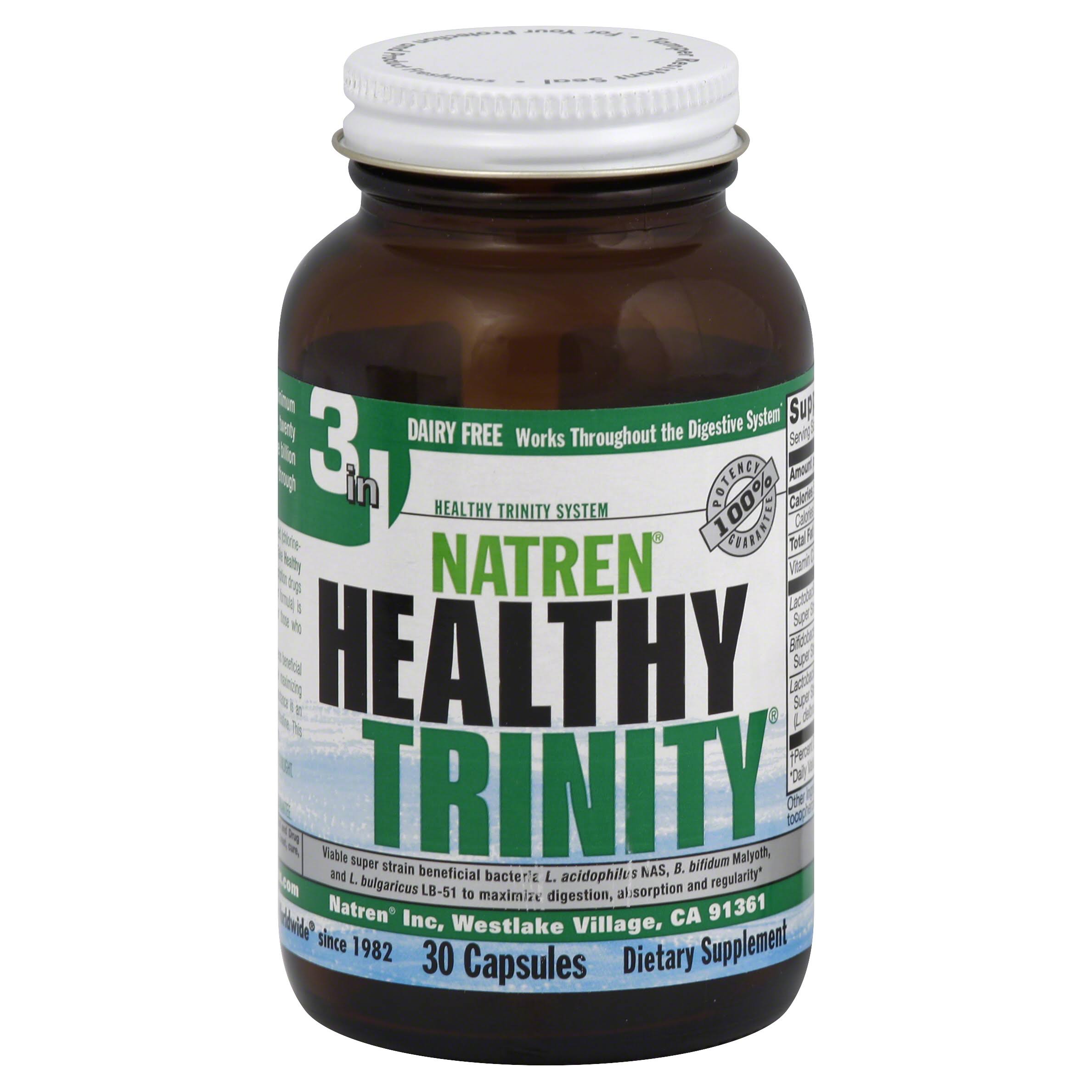 Natren Healthy Trinity Probiotic Supplement - 30 Capsules