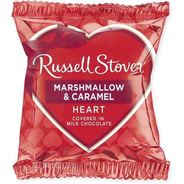 Russell Stover 1 oz Milk Chocolate Marshmallow & Caramel Heart