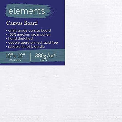 Elements 100% Grain Cotton Canvas Board - Double Gesso Primed (30cm x 30cm )