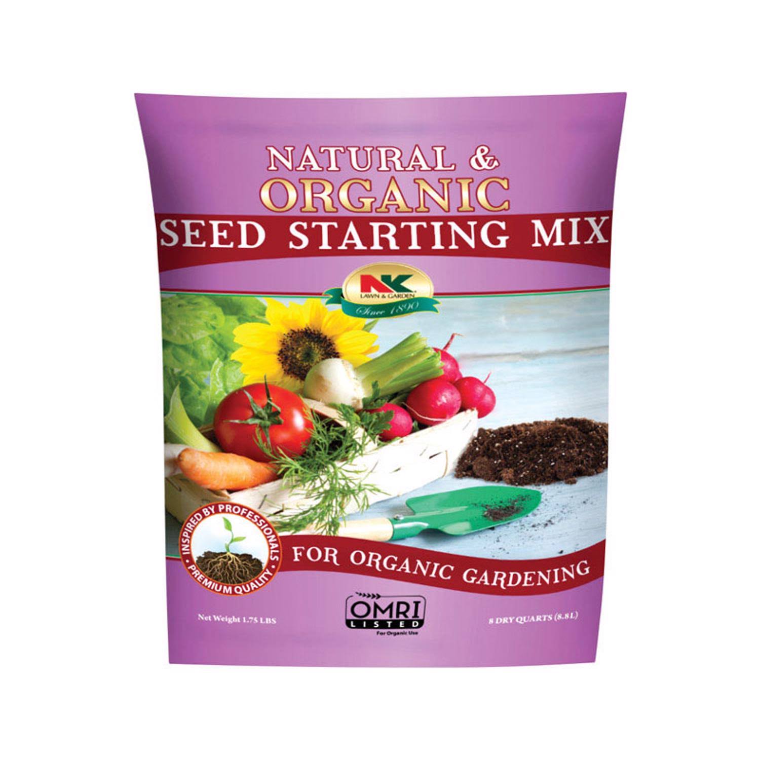 NK Lawn & Garden G108ORG Natural & Organic Seed Starter Mix, 8 Quart