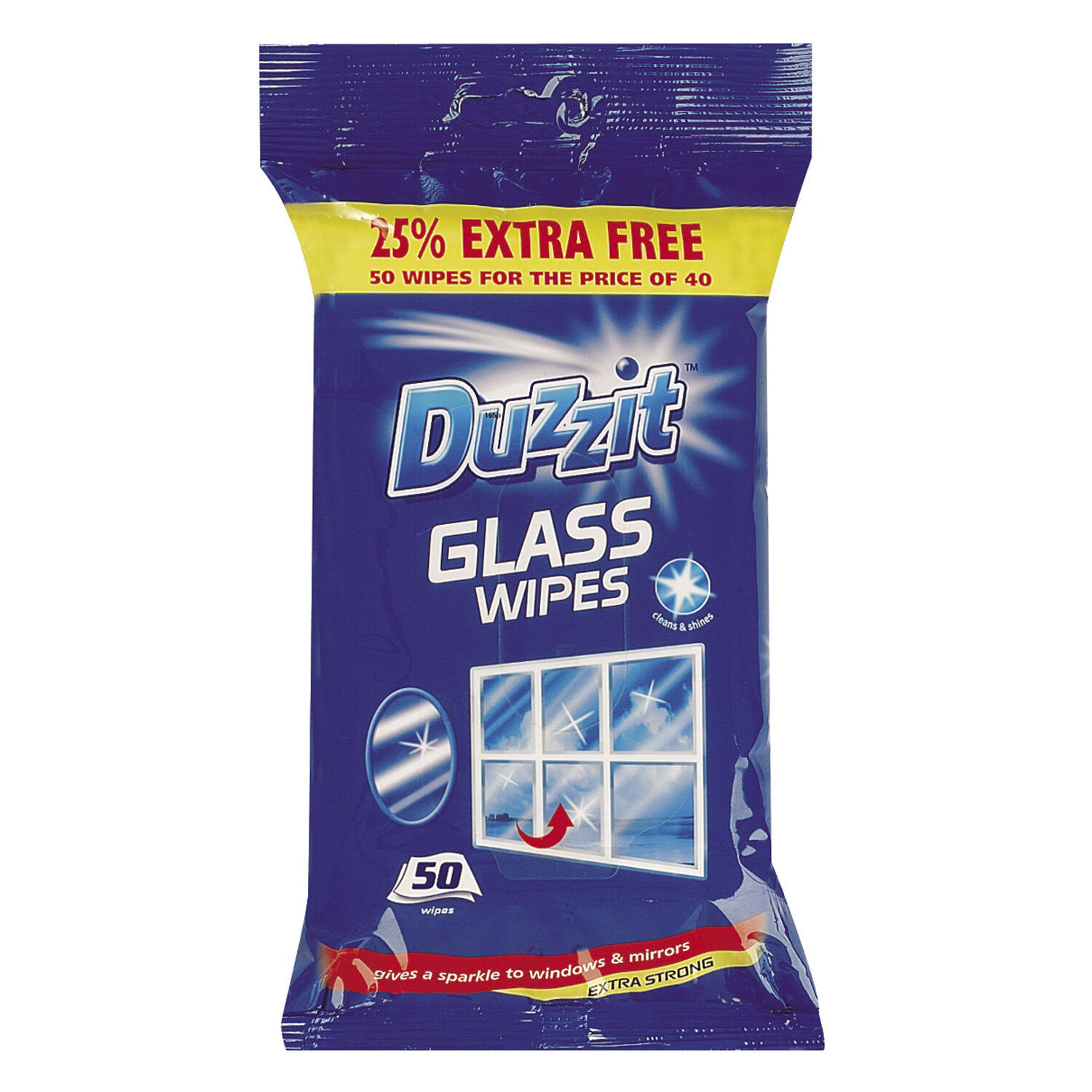 Duzzit Glass Cleaning Wipes - 50 Wipes