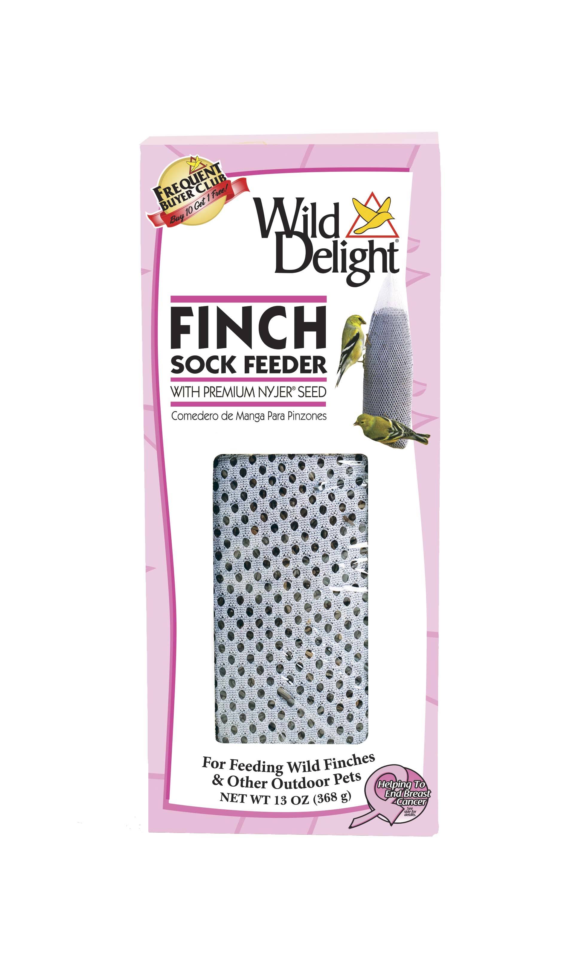 Wild Delight Pink Ribbon Finch Sock Feeder - 13 oz