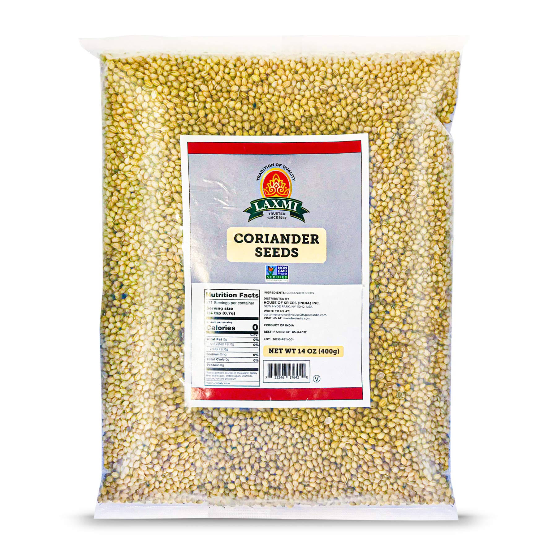 Laxmi All-Natural Traditional Indian Spices - Coriander Seeds, (400gm)