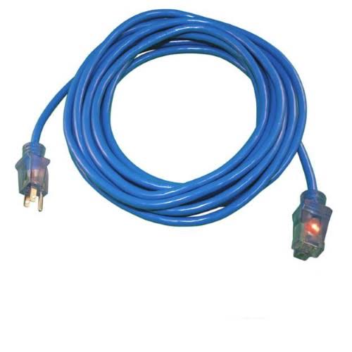 Century ProStar SJTW 3 Conductor Extension Cord - with Lighted Ends, Blue, 25'
