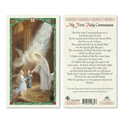 My First Holy Communion Laminated Prayer Card-Single from San Francis Imports | Discount Catholic Products