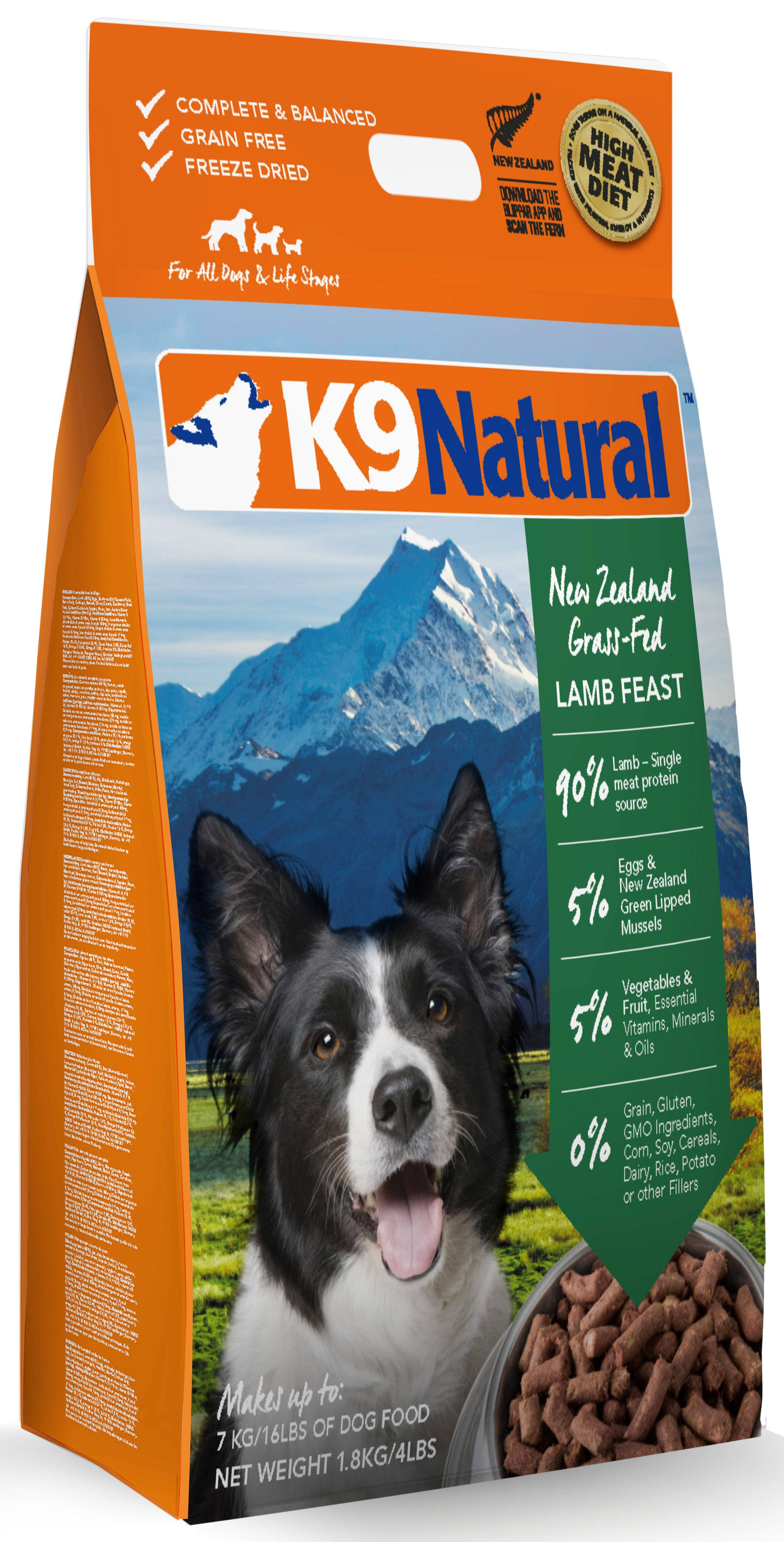 K9 Natural Feline Natural Freeze Dried Pet Food - Lamb, 4lb
