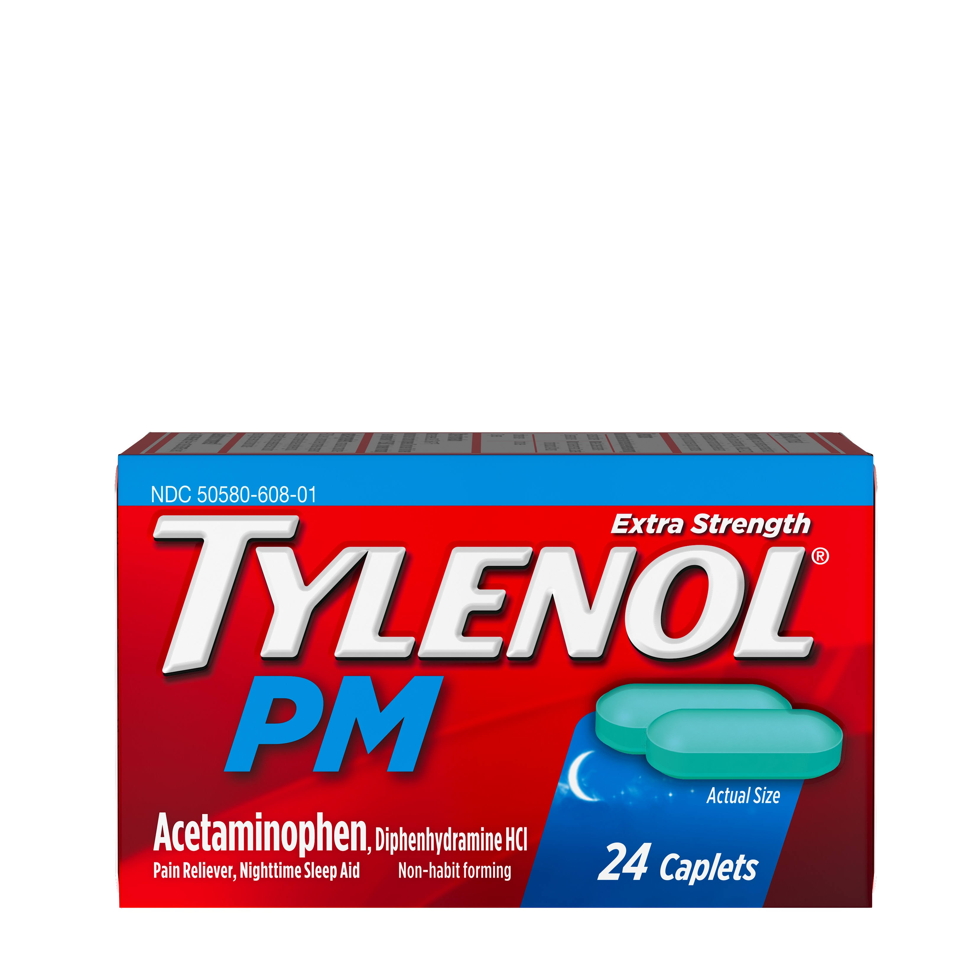 Tylenol PM Extra Strength Pain Reliever/Nighttime Sleep Aid - 24 Caplets