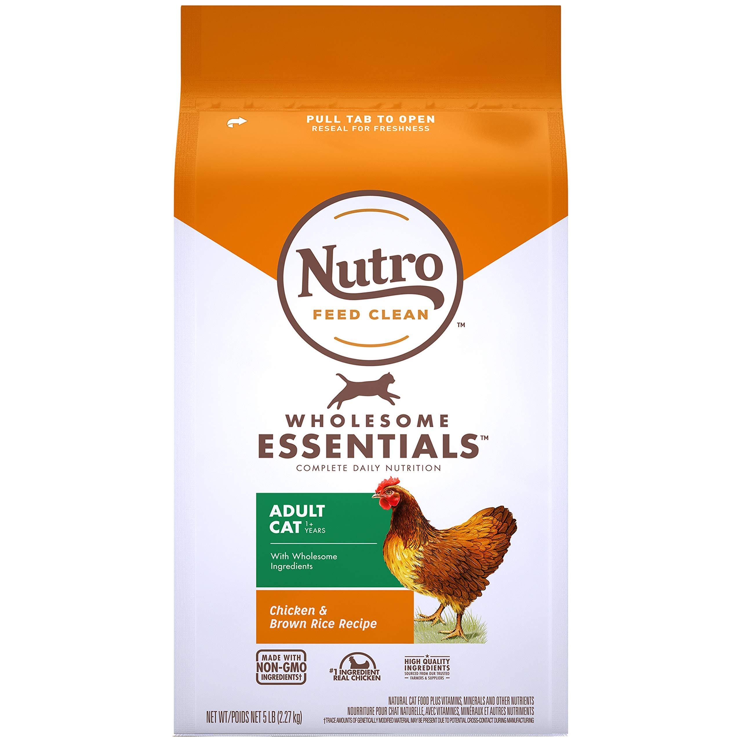 Nutro Wholesome Essentials Cat Food, Chicken & Brown Rice Recipe, Adult Cat (1+ Years) - 5 lb