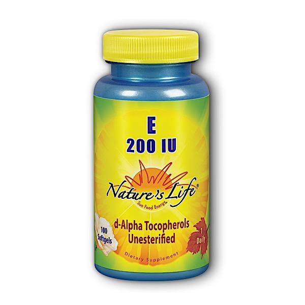 Natures Life Vitamin E Supplement - 100 Softgel, 200IU