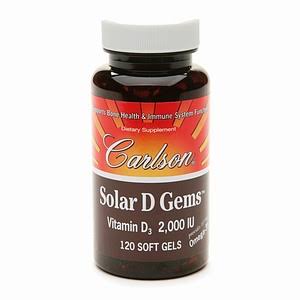 Carlson Solar D Gems Supplement - Natural Lemon, 120 Softgels