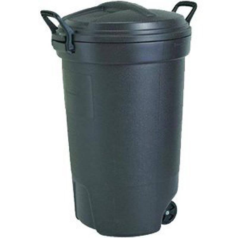 United Solutions Rubbermaid Wheeled Round Trash Can - Black, 32 Gallon