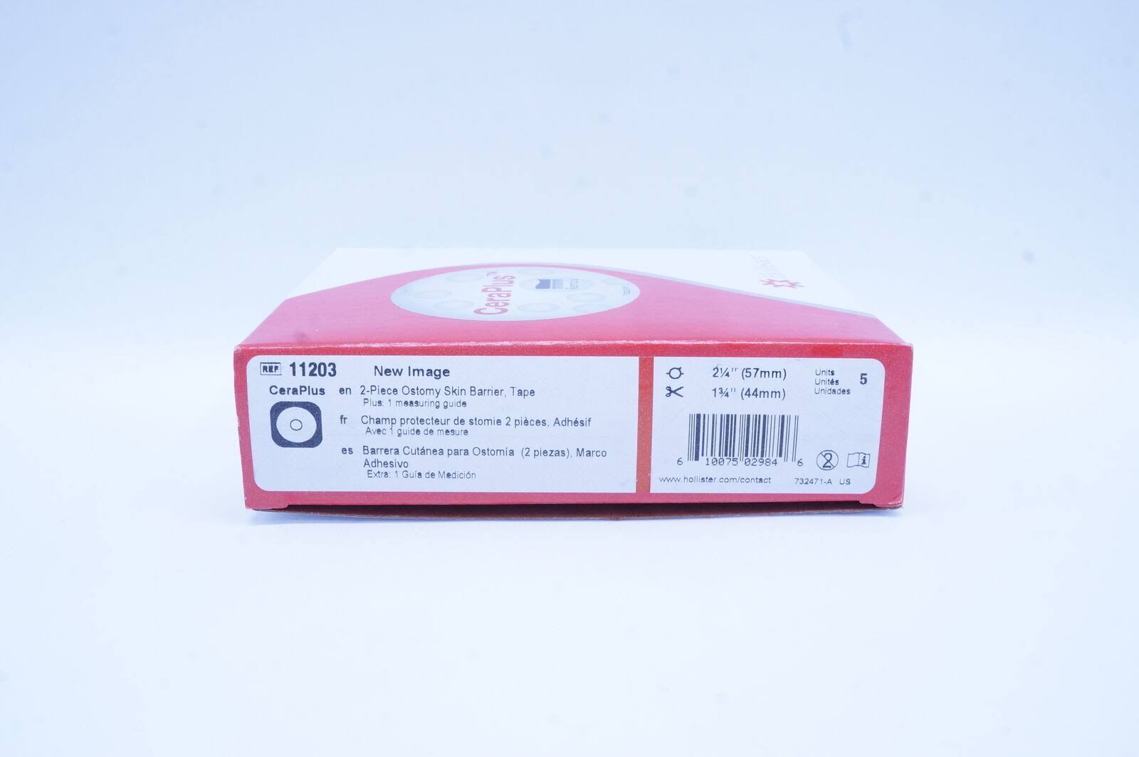 Hollister 11203 CeraPlus Ostomy Skin Barrier, Tape 2 1/4 x 1 3/4in Box of 5