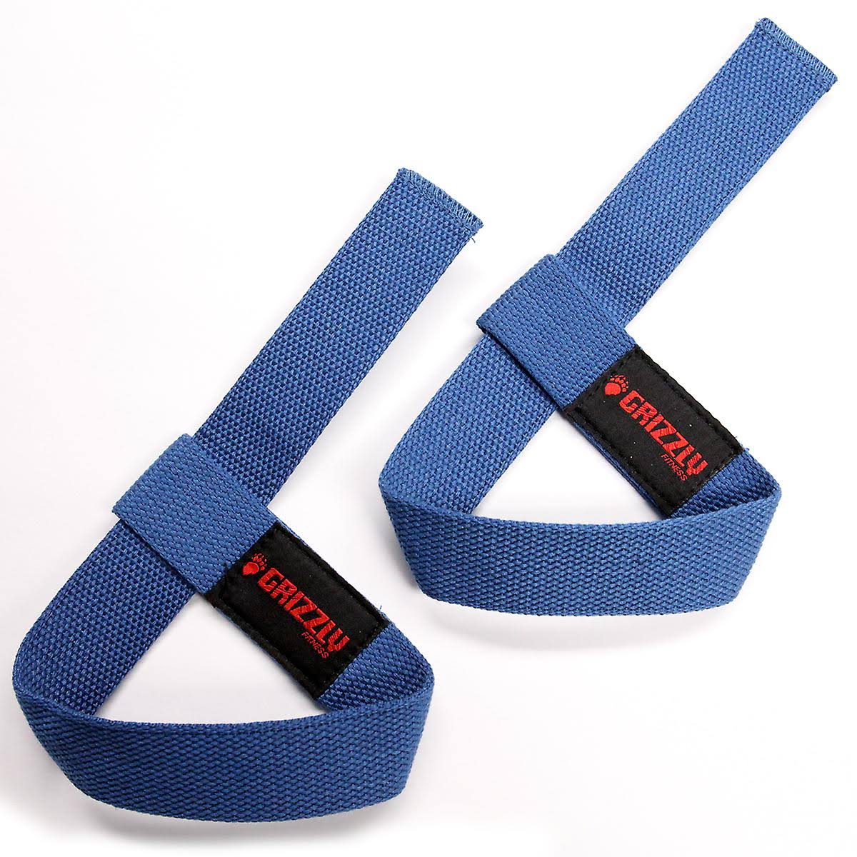 Grizzly Fitness Adjustable Cotton Weight Lifting Straps - Royal Blue